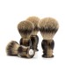 MÜHLE shaving brush, silvertip badger, handle material high-grade resin horn brown 