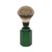 Четка за бръснене MÜHLE по дизайн на Марк Браун, естествен косъм от язовец (Silvertip badger), дръжка от анодизиран алуминий, зелена, серия HEXAGON