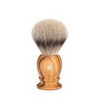 MÜHLE shaving brush, silvertip badger, handle material olive wood 