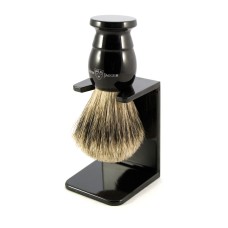 Edwin Jagger Imitation Ebony Best Badger Shaving Brush With Stand