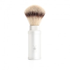 Travel shaving brush from MÜHLE, with Silvertip Fibre®, handle material aluminum 