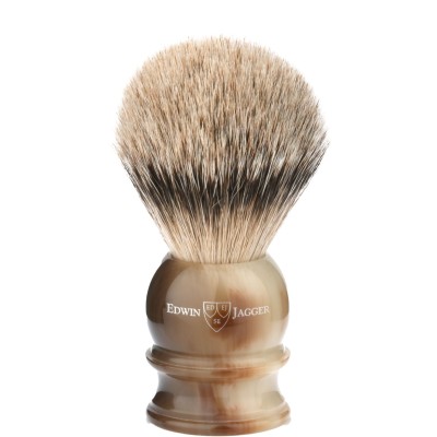 Четка за бръснене Edwin Jagger Light Horn с косъм от язовец 