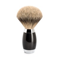 MÜHLE shaving brush, silvertip badger, handle material carbon 