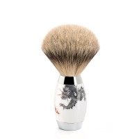 MÜHLE shaving brush, silvertip badger, handle material Meissen Porcelain 