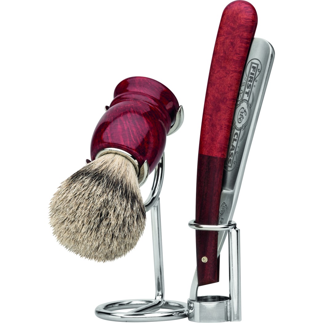 Комплект за бръснене с класически бръснач Erbe 5/8" Root wood 81006 Комплект за бръснене с класически бръснач Erbe 5/8" Root wood 81006
