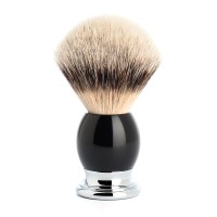 Shaving brush from MÜHLE, silvertip badger, handle material high-grade resin black 