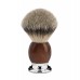 Комплект за бръснене MÜHLE, четка с естествен косъм от язовец (Silvertip badger), класическа самобръсначка, дървени дръжки, със стойка и купичка