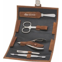Erbe manicure set Inox Cognac, genuine leather 9497