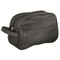 Geantă de toaletă ERBE din piele naturală granulată, neagră Geantă de toaletă ERBE din piele naturală granulată, neagră