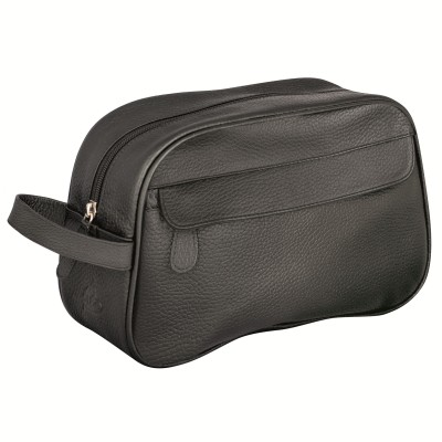 Geantă de toaletă ERBE din piele naturală granulată, neagră Geantă de toaletă ERBE din piele naturală granulată, neagră