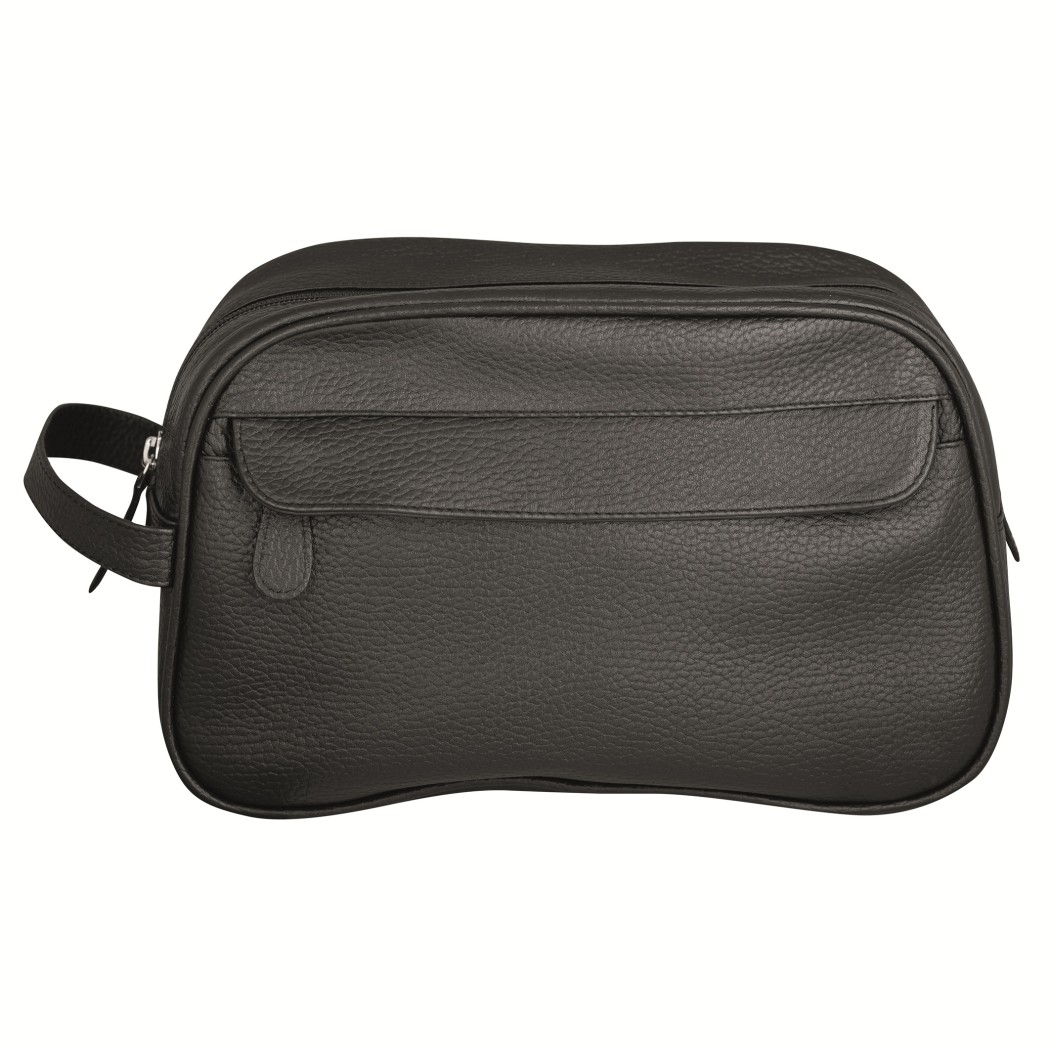 Чанта от естествена зърнеста кожа за тоалетни принадлежности ERBE, черен Чанта от естествена зърнеста кожа за тоалетни принадлежности ERBE, черен