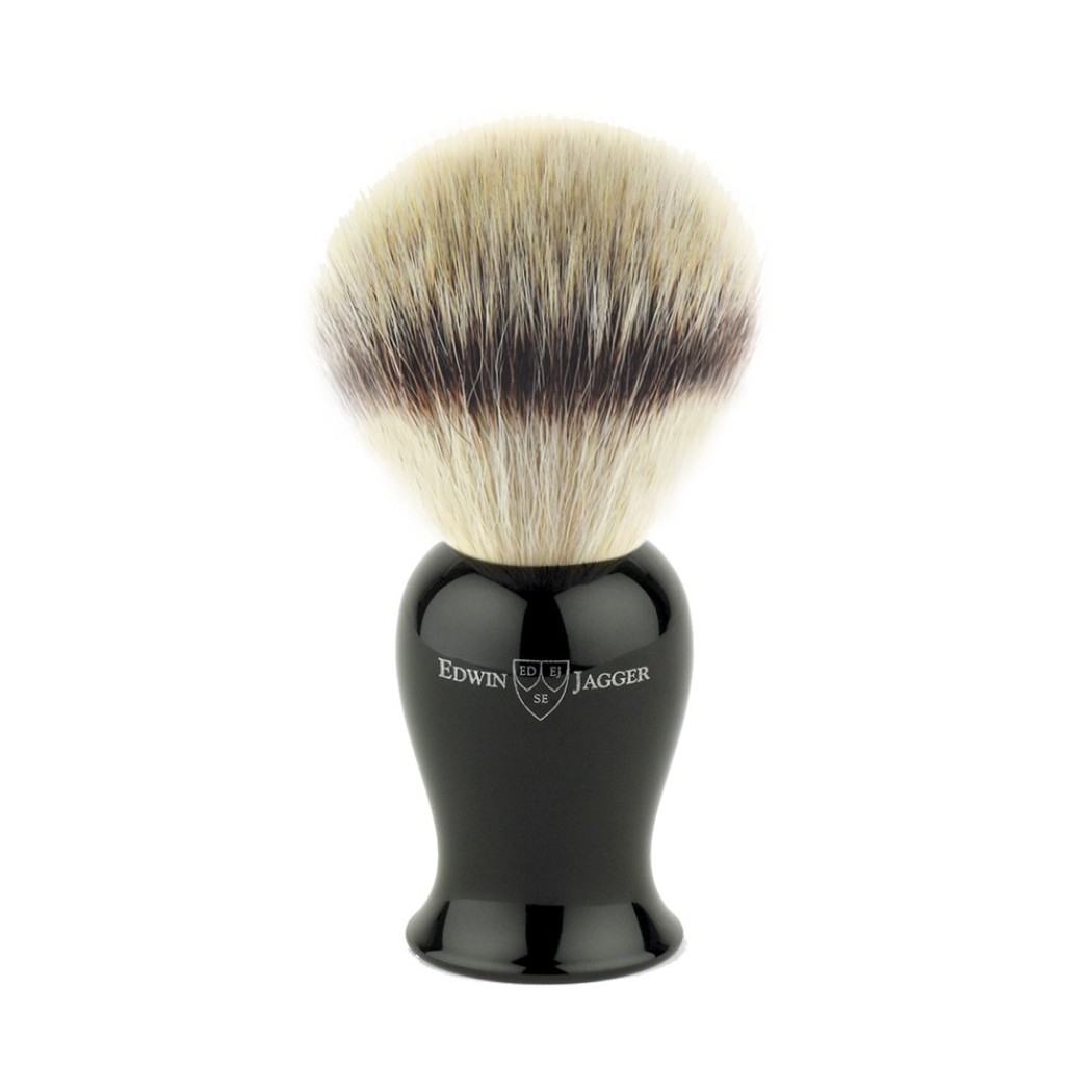 Edwin Jagger Plaza Imitation Ebony Synthetic Silver Tip Shaving Brush