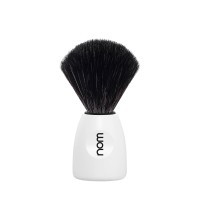 LASSE shaving brush, Black Fibre, handle material plastic White