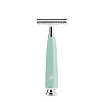 Safety razor from MÜHLE, closed comb, handle material high-grade resin mint 