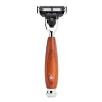3-blade razor from MÜHLE, Gillette® Mach3®, handle material plum wood 