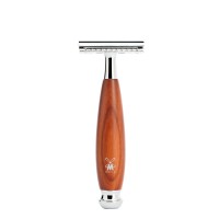 Safety razor from MÜHLE, closed comb, handle material plum wood 