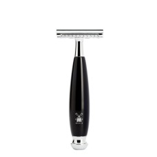 Safety razor from MÜHLE, closed comb, handle material high-grade resin black 