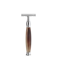 Safety razor from MÜHLE, closed comb, handle material buffalo horn, SOPHIST
