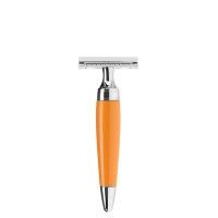 Safety razor from MÜHLE, closed comb, handle material high-grade resin butterscotch 