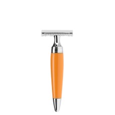 Safety razor from MÜHLE, closed comb, handle material high-grade resin butterscotch 