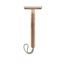 Unisex safety razor MÜHLE COMPANION for body and face shaving, metal, roségold, with hanging cord  