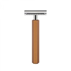 Safety razor designed by Mark Braun, closed comb, handle anodised aluminum, bronze 