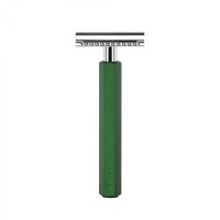Safety razor designed by Mark Braun, closed comb, handle anodised aluminum, forest 