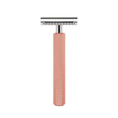  Safety razor designed by Mark Braun, closed comb, handle anodised aluminum, sunrise