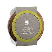 Shaving soap from MÜHLE, in wooden bowl, with Aloe Vera 