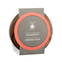Shaving soap from MÜHLE, in wooden bowl, with Grapefruit & Mint 