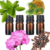 Set of essential oils - petitgrain, geranium, cedar and clove