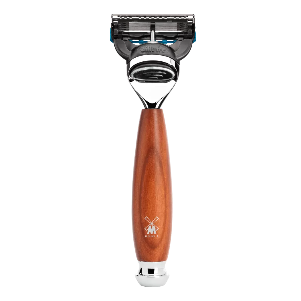 Ξυράφι VIVO 5 λεπίδων από MÜHLE, Gillette® Fusion™, υλικό λαβής ξύλο δαμασκηνιάς 