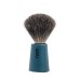 Четка за бръснене nom-MÜHLE, естествен косъм от язовец, синя пластмасова дръжка
