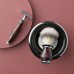 Комплект за бръснене MÜHLE, четка с естествен косъм от язовец (Silvertip badger), класическа самобръсначка, дръжки от ебонит, със стойка, PURIST