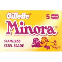 5 double edge blades from Gillette Minora Stainless for safety razors 