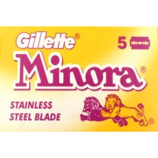 5 double edge blades from Gillette Minora Stainless for safety razors 