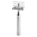 Safety razor GRANDE from MÜHLE, open comb, handle material chrome-plated metal 