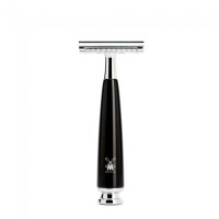 Safety razor from MÜHLE, closed comb, handle material high-grade resin black
