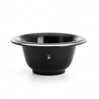Shaving bowl from MÜHLE, porcelain black, with platinum rim