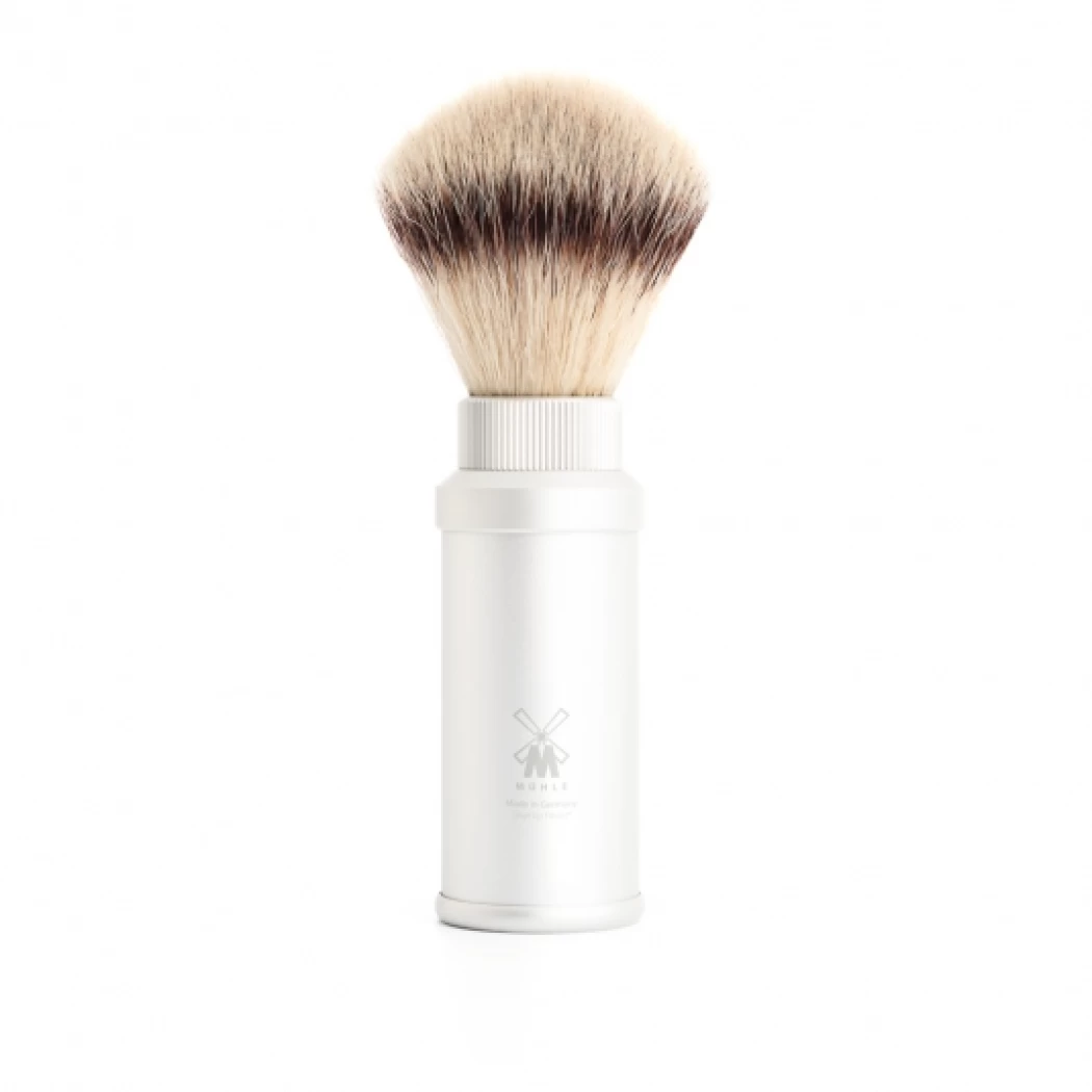 Βούρτσα ξυρίσματος ταξιδιού από την MÜHLE, με Silvertip Fibre®, υλικό λαβής αλουμίνιο  Βούρτσα ξυρίσματος ταξιδιού από την MÜHLE, με Silvertip Fibre®, υλικό λαβής αλουμίνιο