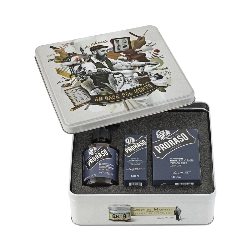 Beard care - Beardkit Azur Lime, 3-pieces 