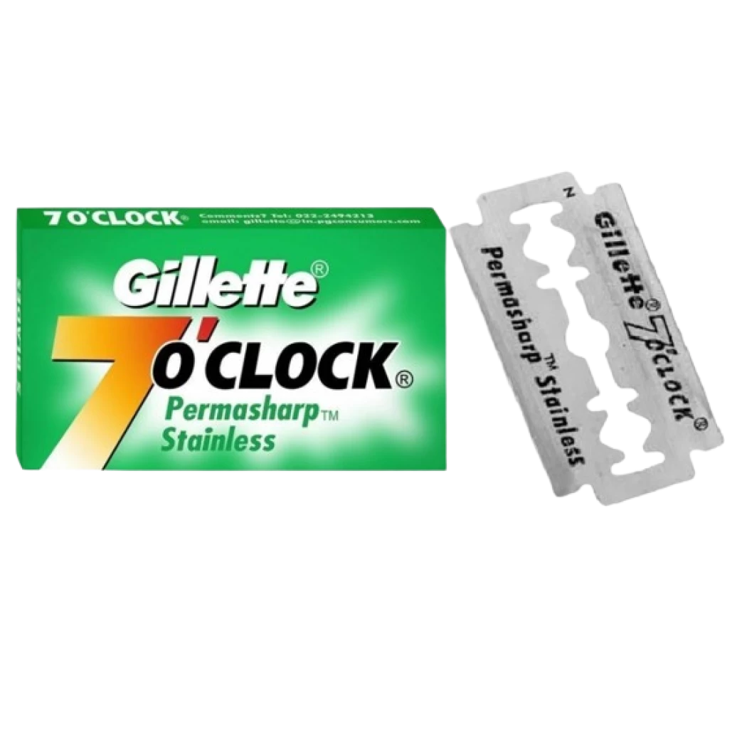 10 λεπίδες Gillette 7 o\'clock Permasharp Stainless για ξυράφια ασφαλείας  10 λεπίδες Gillette 7 o\'clock Permasharp Stainless για ξυράφια ασφαλείας