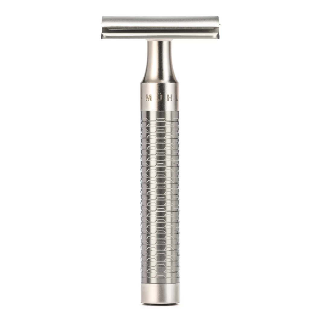 MÜHLE Safety razor, closed foam edge, stainless steel, silver matt